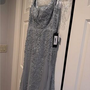 Elegant silver Embroidered Dress
